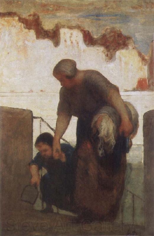Honore  Daumier The Washer woman Spain oil painting art
